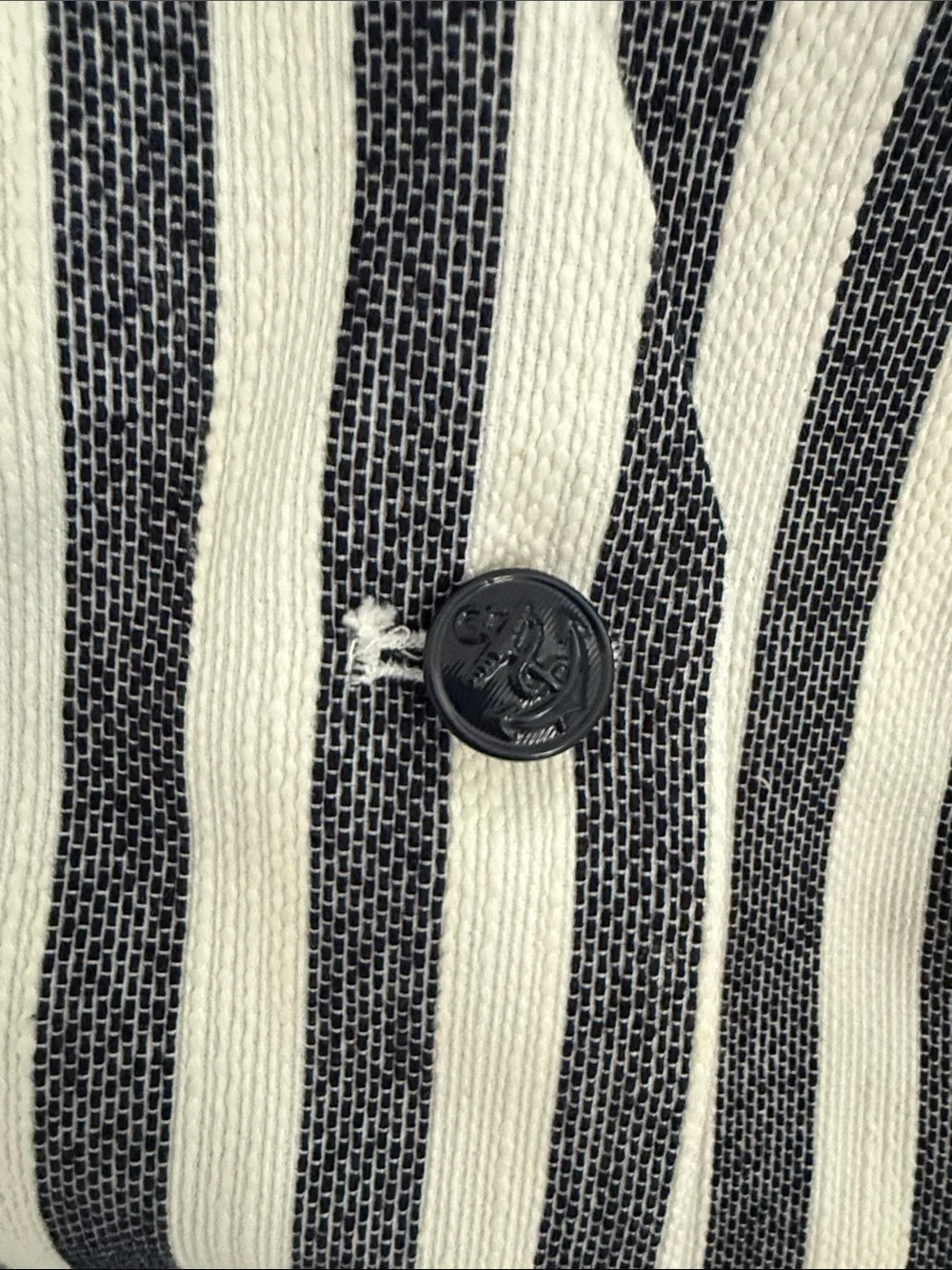LOFT Navy and White Vertical Stripe Vest